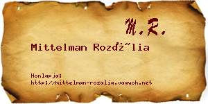Mittelman Rozália névjegykártya